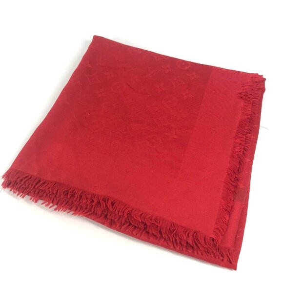 LOUIS VUITTON Red Monogram Scarf - Picture 1 of 14